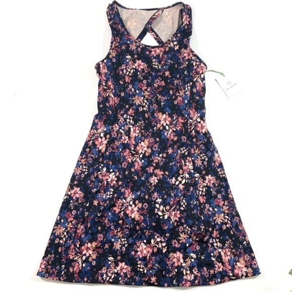 New We Wander Flexsweat A Line Athletic Dress Floral - Picture 1 of 8